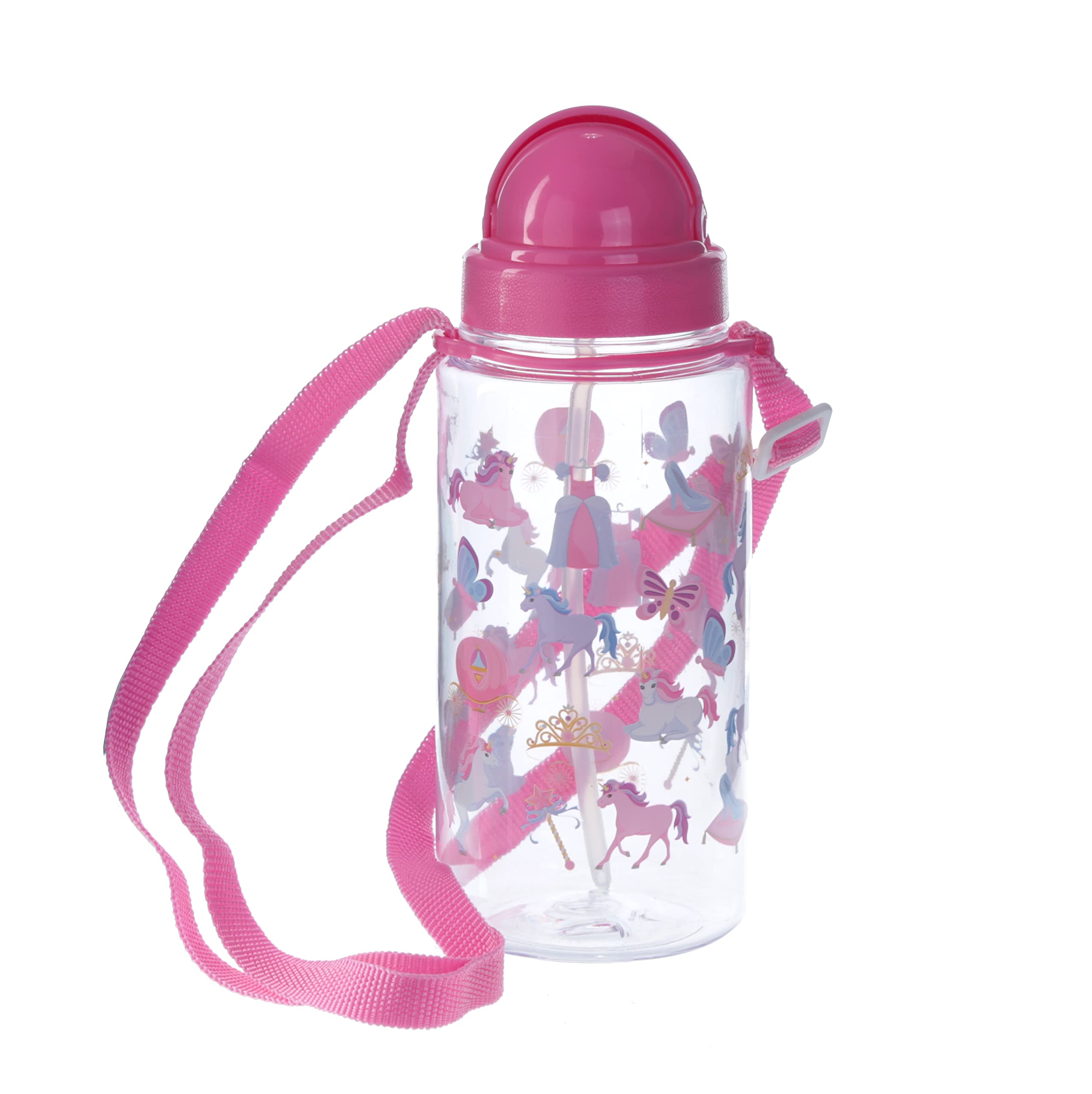 Puckator Enchanted Rainbows Unicorn Drinks Bottle with Straw 450ml Puckator