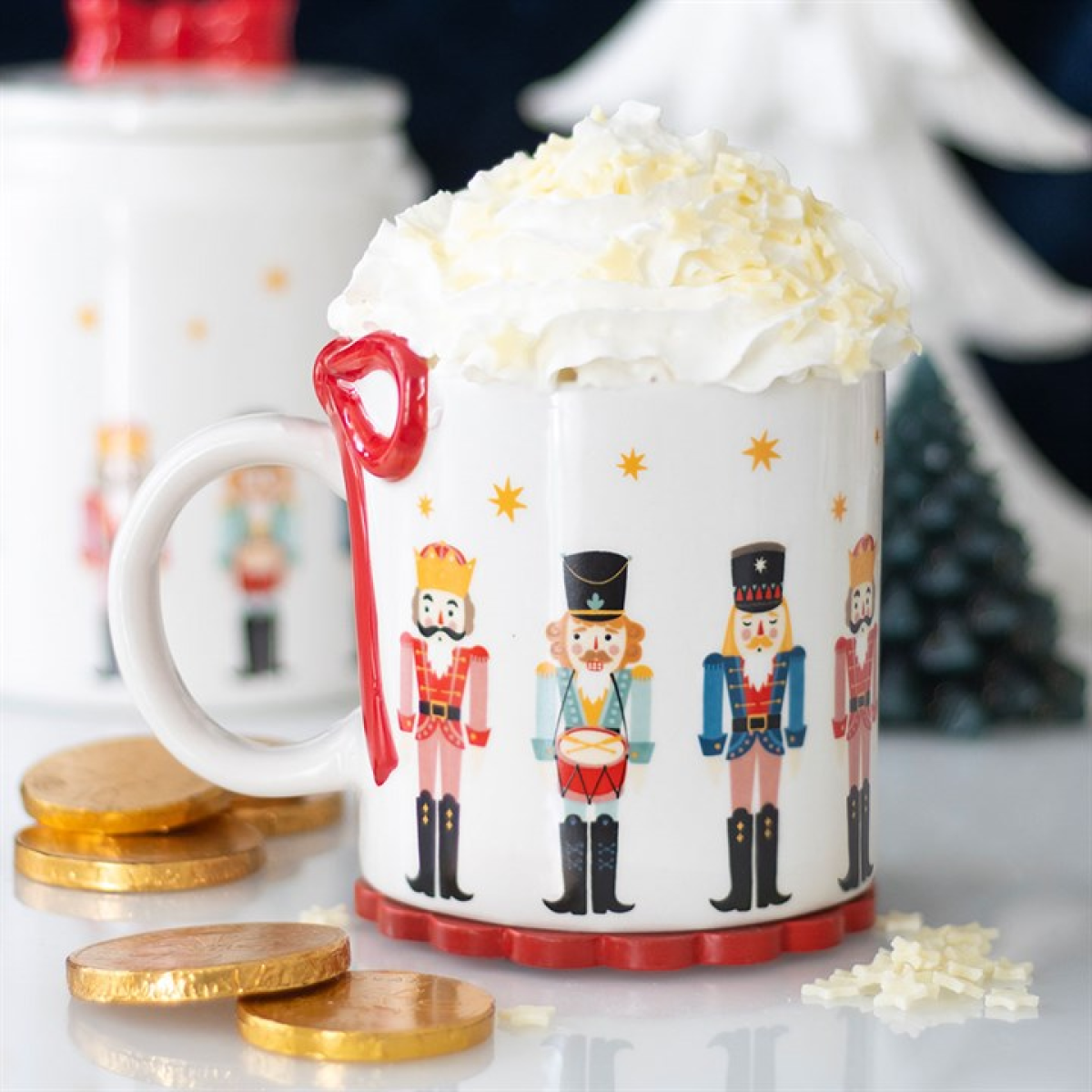 Nutcracker Print Mug with Bow Something Different