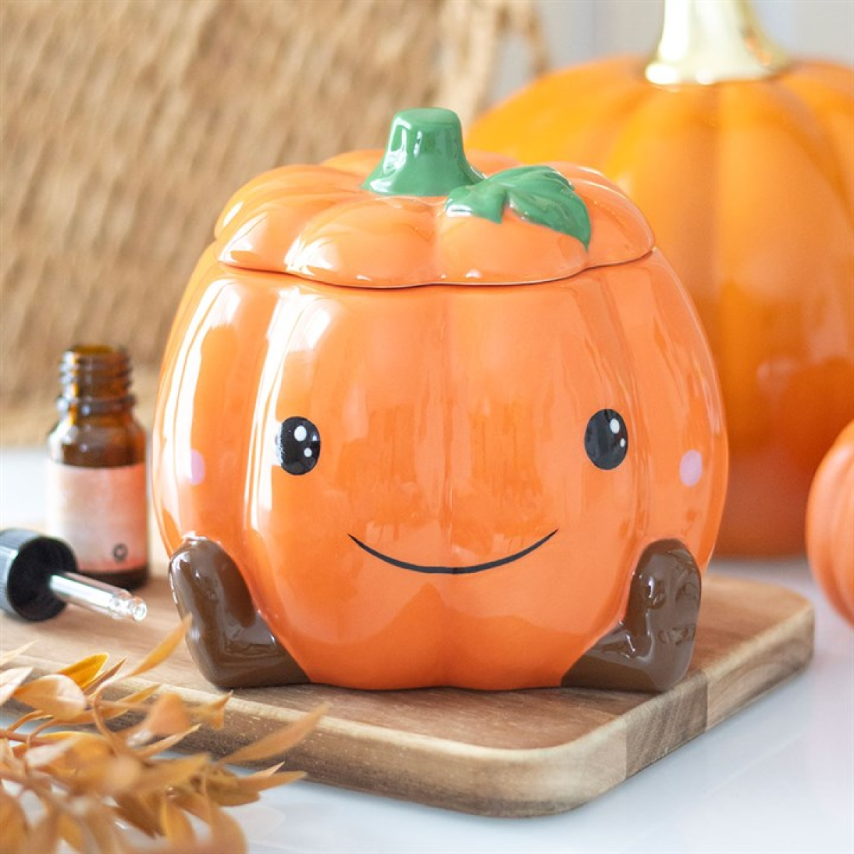 Cute Smiling Pumpkin Oil Burner and Wax Warmer Something Different