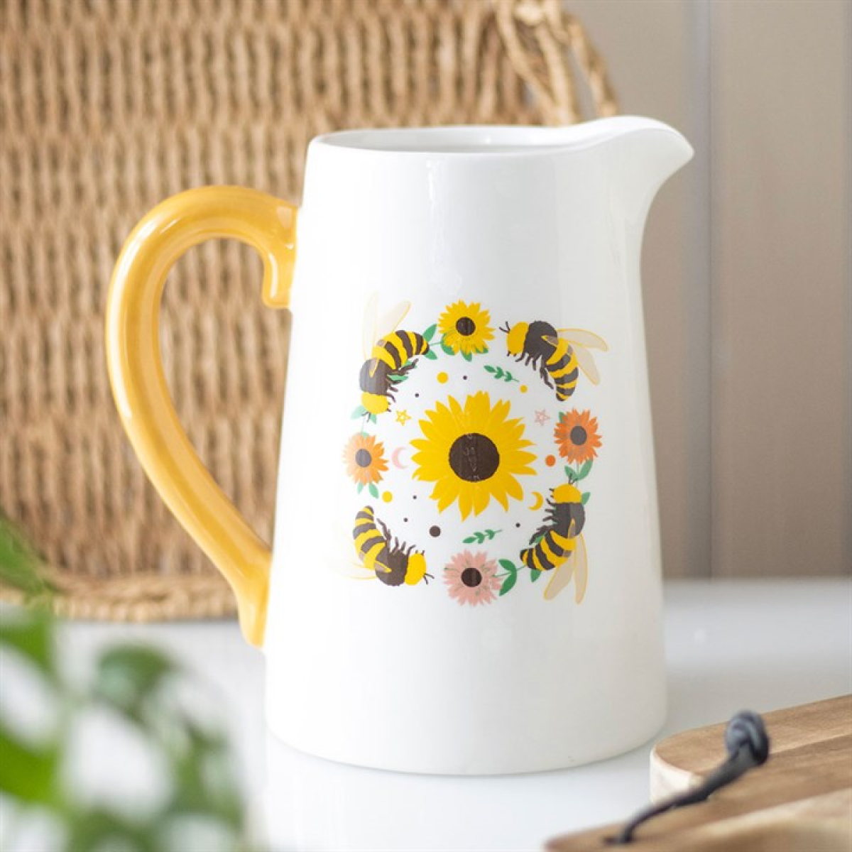 Bee and Sunflower Ceramic Flower Jug Something Different