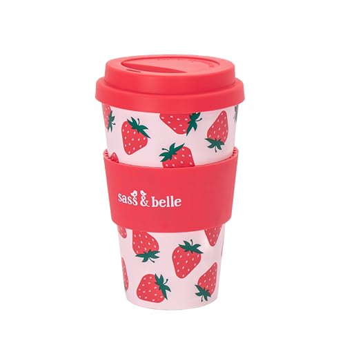 Sass & Belle Travel Coffee Cup Strawberry/Mushrom/Capybara Sass & Belle