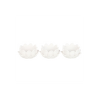 Set of 3 White Lotus Flower Tealight Holders