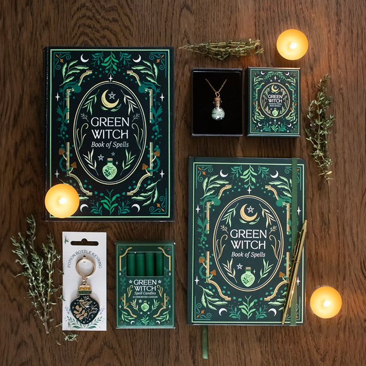 Green Witch Book-Shaped Storage Box