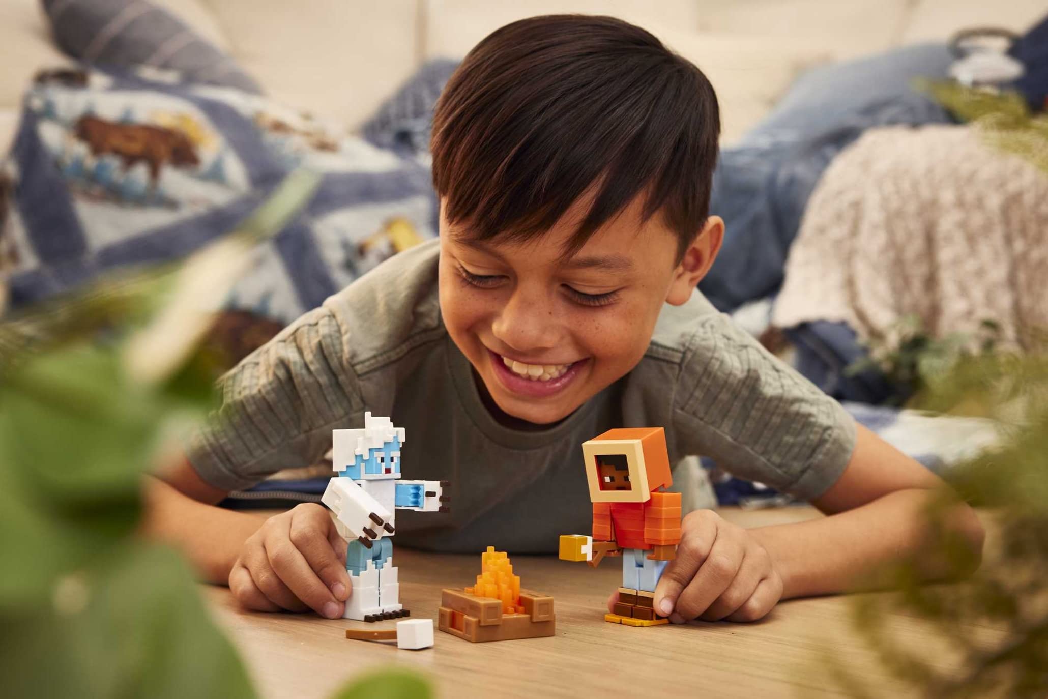 Mattel Minecraft Game, Creator Series Action Figures and Accessories, Camp Enderwood Steve and Mob Figures Mattel