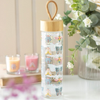 Floral Bug Print Glass Water Bottle