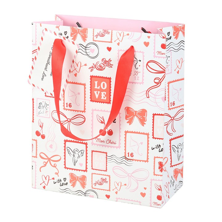 Valentine Postage Stamp Print Gift Bag