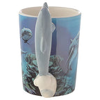 Puckator Dolphin Underwater Decal Ceramic Shaped Handle Mug Puckator