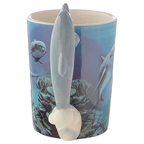 Puckator Dolphin Underwater Decal Ceramic Shaped Handle Mug Puckator