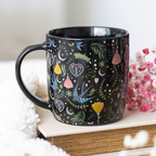 Black Midnight Bloom Print Mug