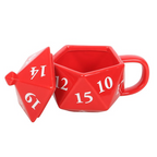 D20 Gaming Dice-Shaped Ceramic Mug with Lid – 500ml