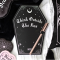 Coffin-Shaped Softcover Notebook – Black & Pink
