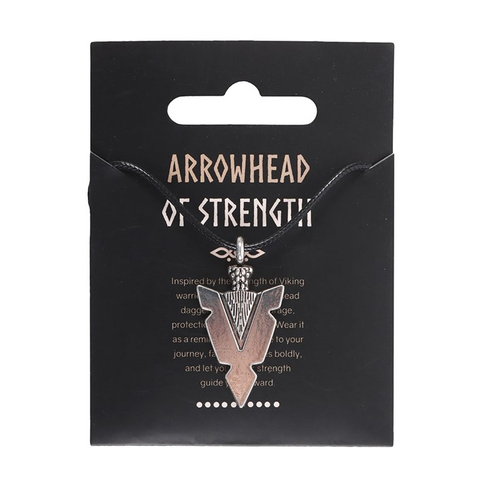 Arrowhead of Strength Viking Cord Necklace