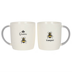 Queen Bee and Bee Keeper Mug Set – Set of 2, 370ml