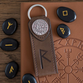 Journey Viking Rune Faux Leather Keyring