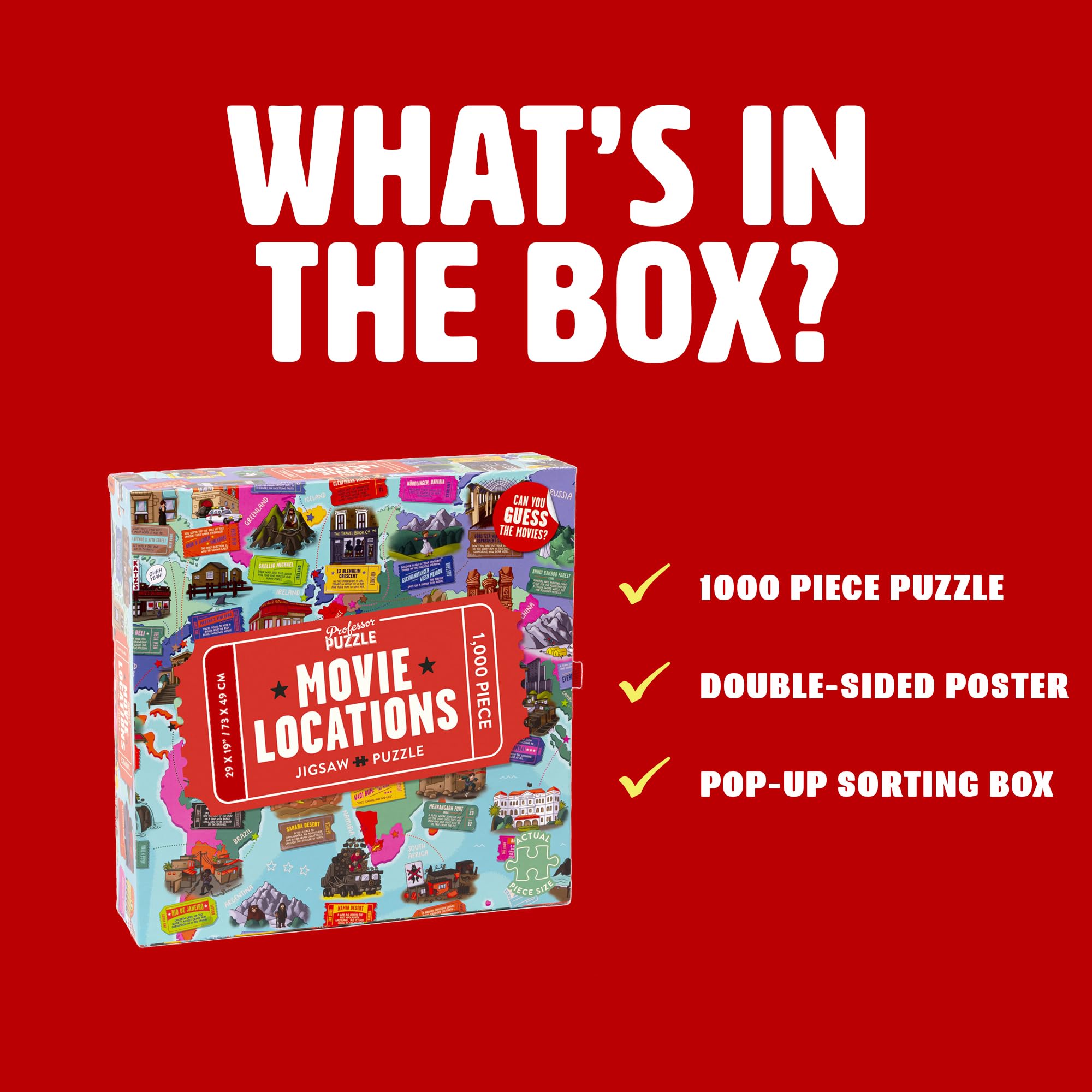 Professor Puzzle Movie Locations 1000 Piece Film Trivia Puzzle Game Professor PUZZLE