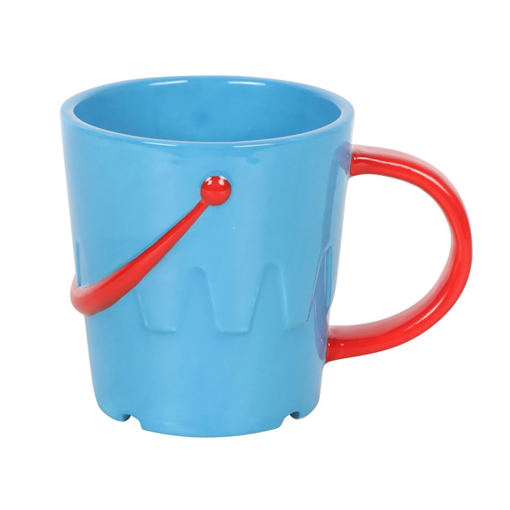 Bucket Shaped Ceramic Mug with Spade Spoon