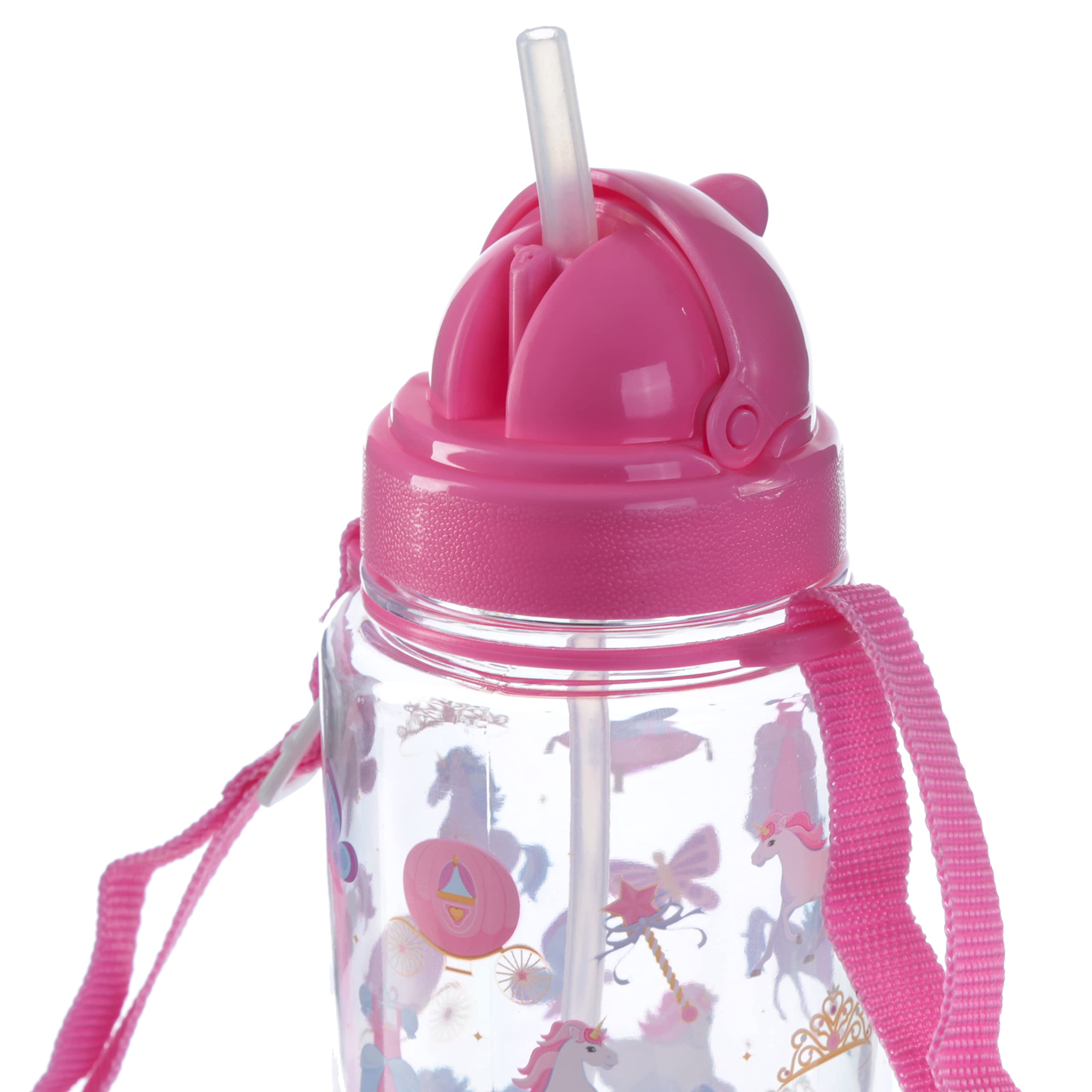 Puckator Enchanted Rainbows Unicorn Drinks Bottle with Straw 450ml Puckator