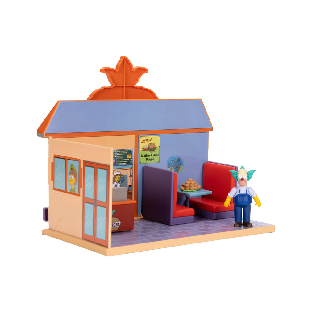 Jakks Pacific The Simpsons Krusty Burger Playset Includes 6.35 cm Krusty the Clown Articulated Mini Figurine and Detailed Accessories Jakks Pacific