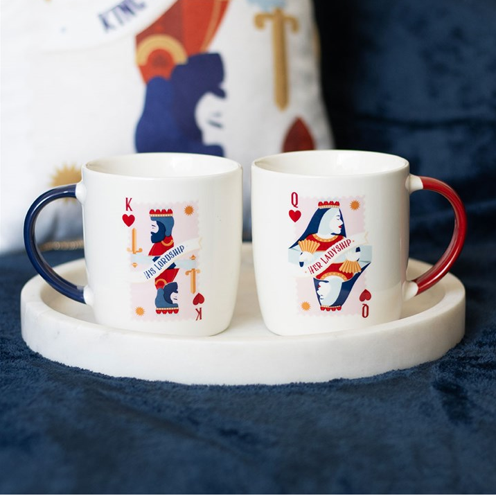 Her Ladyship & His Lordship Playing Card Mug Set – 2 × 350ml