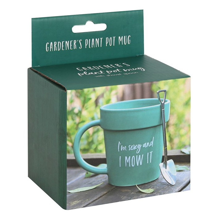 I'm Sexy and I Mow It Plant Pot Mug and Shovel Spoon – 400ml