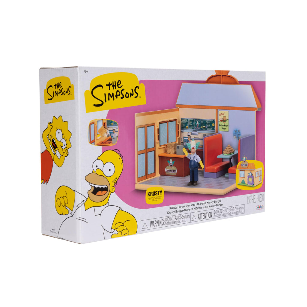 Jakks Pacific The Simpsons Krusty Burger Playset Includes 6.35 cm Krusty the Clown Articulated Mini Figurine and Detailed Accessories Jakks Pacific