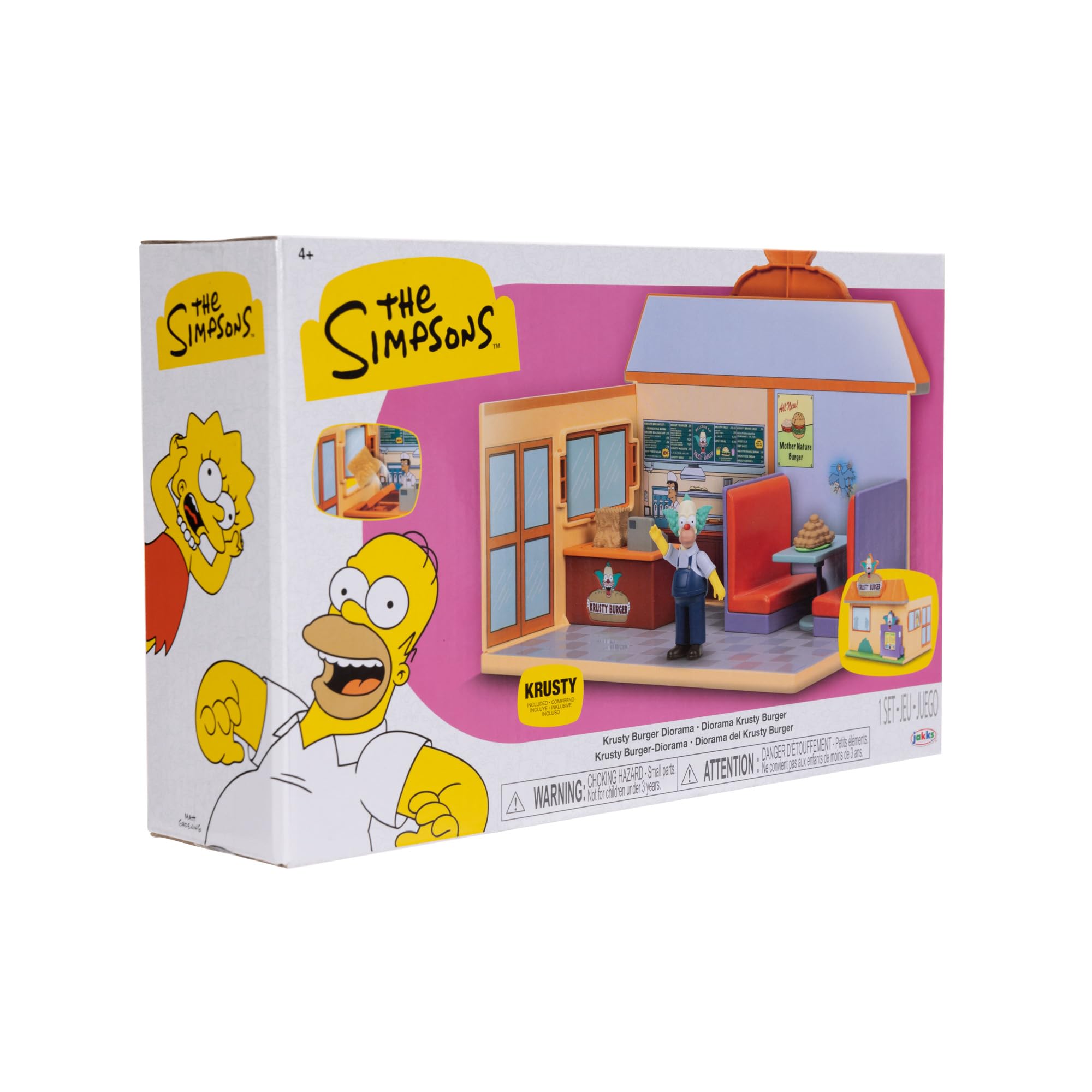 Jakks Pacific The Simpsons Krusty Burger Playset Includes 6.35 cm Krusty the Clown Articulated Mini Figurine and Detailed Accessories Jakks Pacific