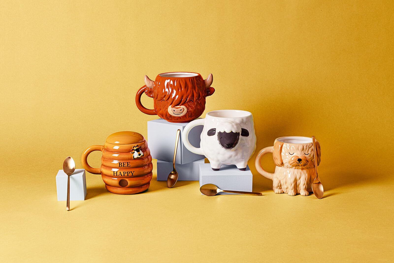 Sass & Belle Highland Cow Shaped Mug Sass & Belle