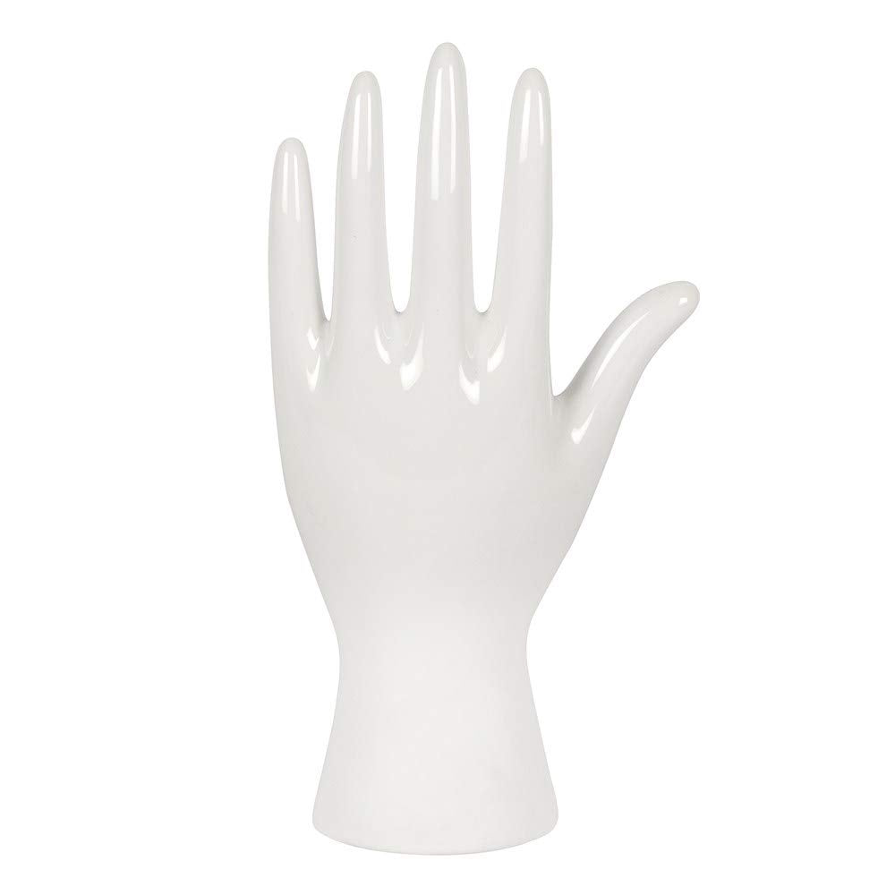 Modern White Ceramic Palmistry Hand Ornament 'Your Fate is in Your Hands' Text Something Different