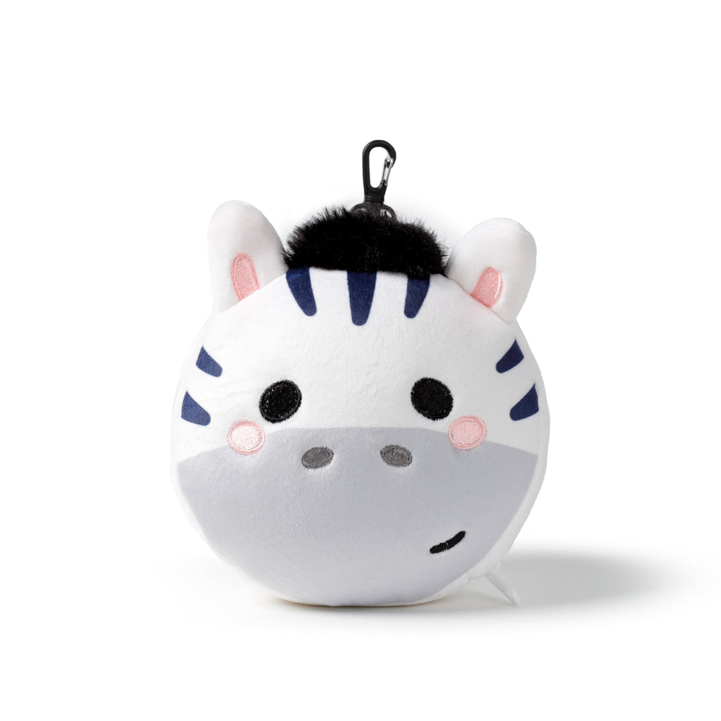 Relaxeazzz Adoramals Bali the Zebra Round Plush Travel Pillow & Eye Mask Relaxeazzz