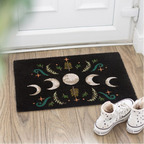 Black Dark Forest Moon Phase Doormat