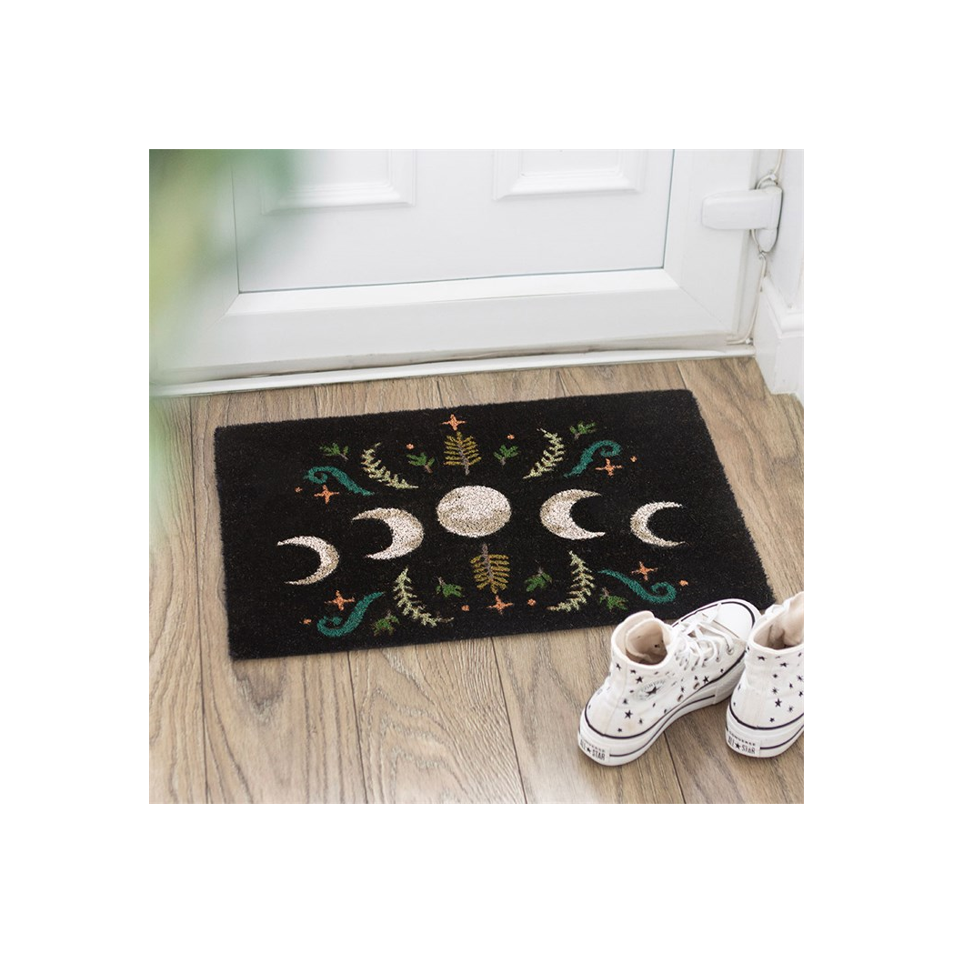 Black Dark Forest Moon Phase Doormat