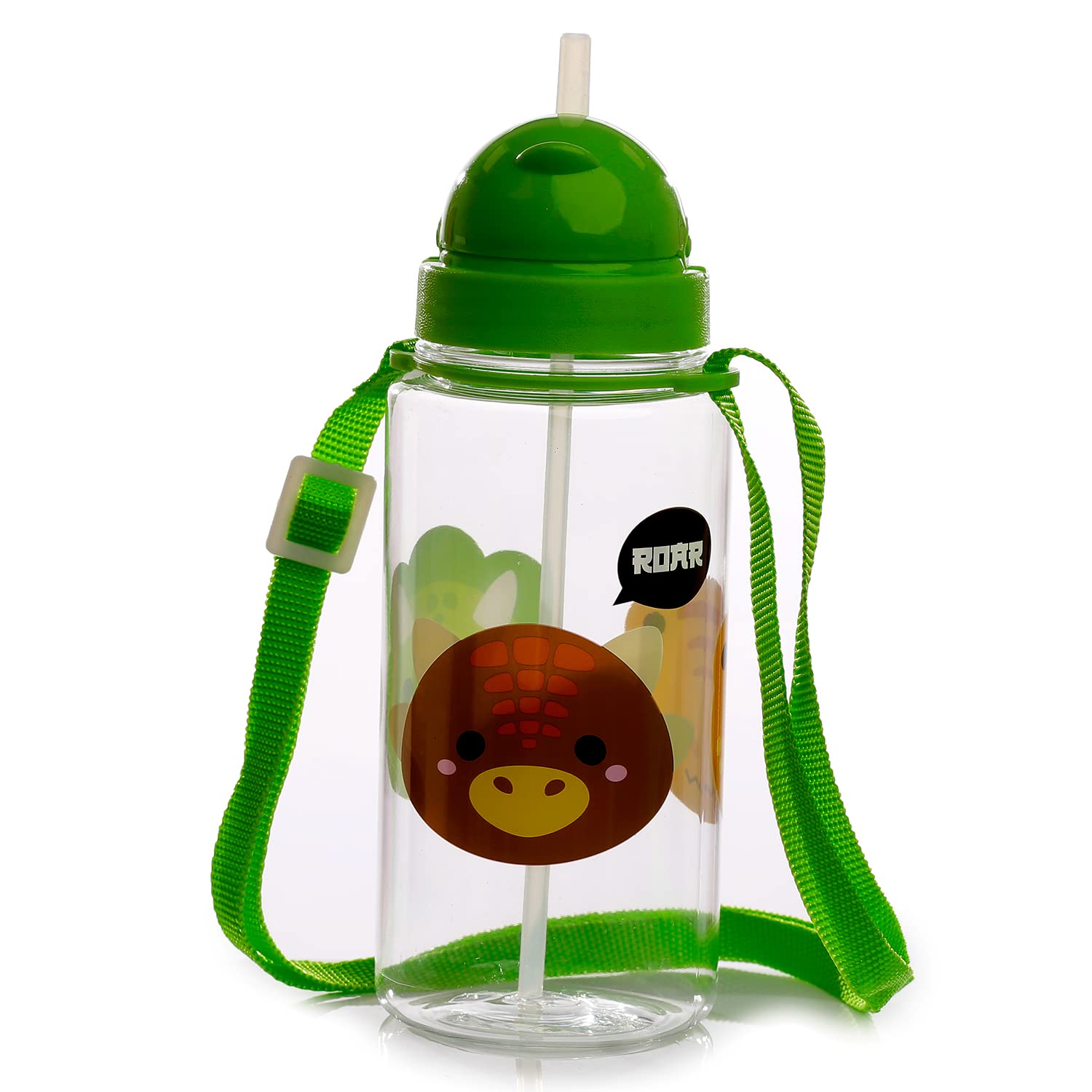 Puckator Adoramals Dinosaur Bottle With Straw 450ml Puckator
