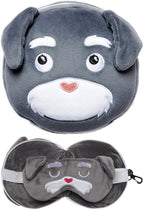 Relaxeazzz Dog Squad Lucky Cat Round Plush Travel Pillow & Eye Mask Puckator