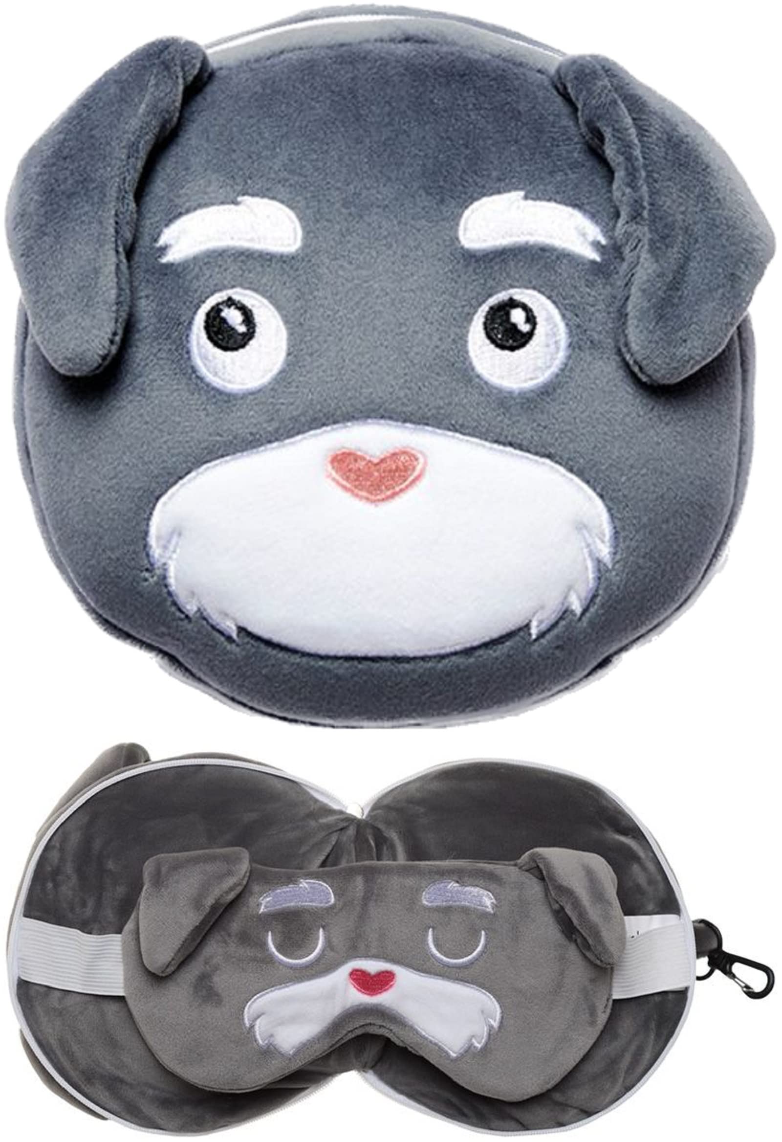 Relaxeazzz Dog Squad Lucky Cat Round Plush Travel Pillow & Eye Mask Puckator