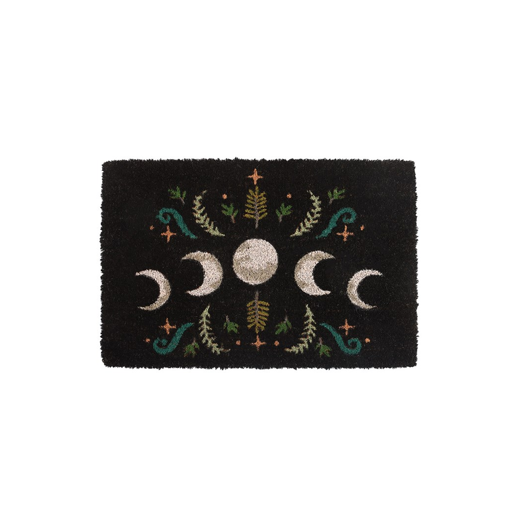Black Dark Forest Moon Phase Doormat