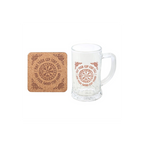 Viking Compass Glass Beer Tankard with Coaster