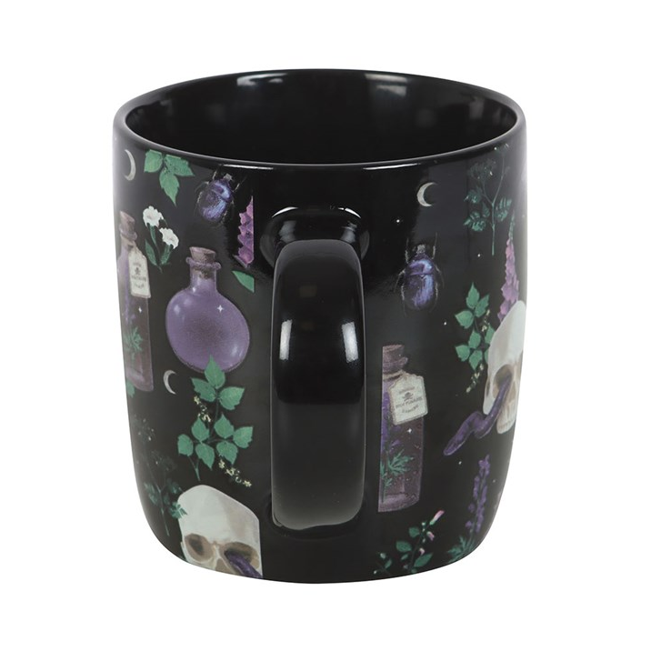 Venom & Vines Gothic Skull and Floral Ceramic Mug – 350ml