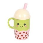 Kawaii Bubble Tea Lidded Mug