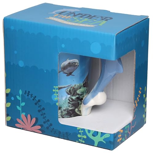 Puckator Dolphin Underwater Decal Ceramic Shaped Handle Mug Puckator