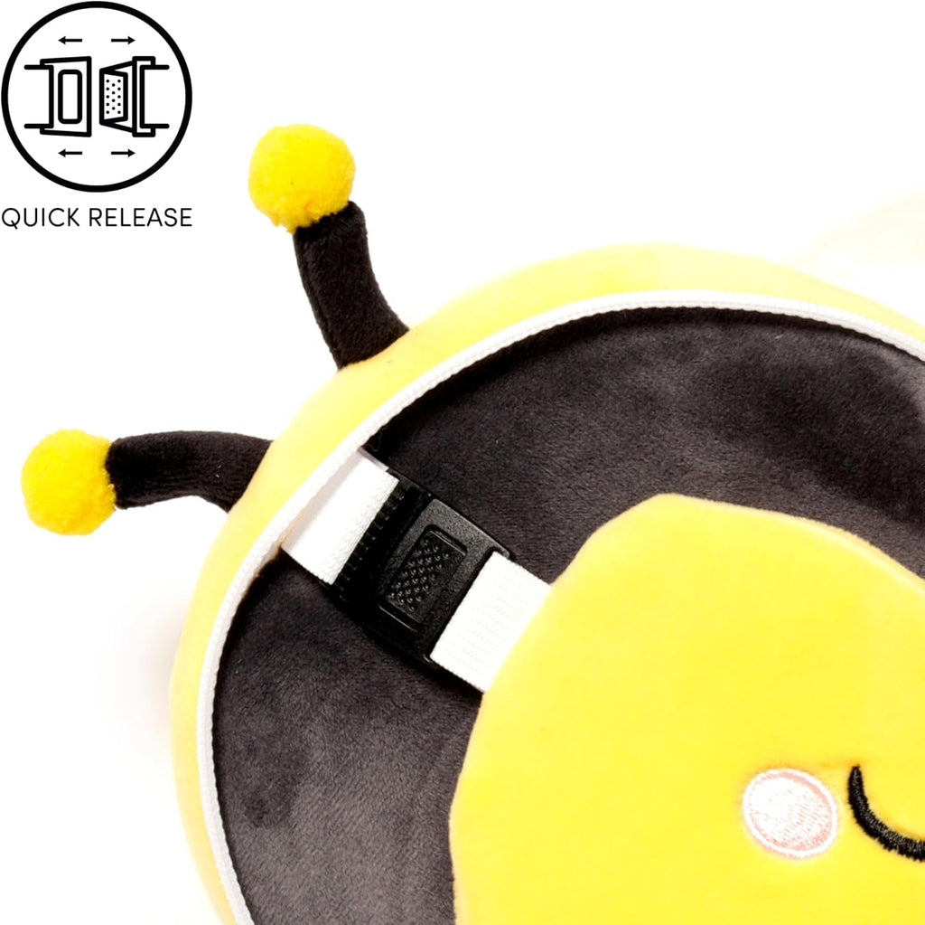 Relaxeazzz Adorabugs Bee Round Plush Travel Pillow & Eye Mask Relaxeazzz