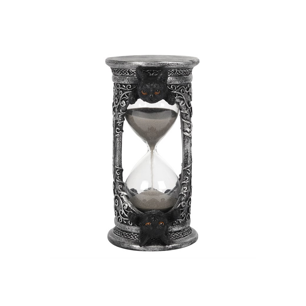 Black Cat Hourglass Timer 17cm