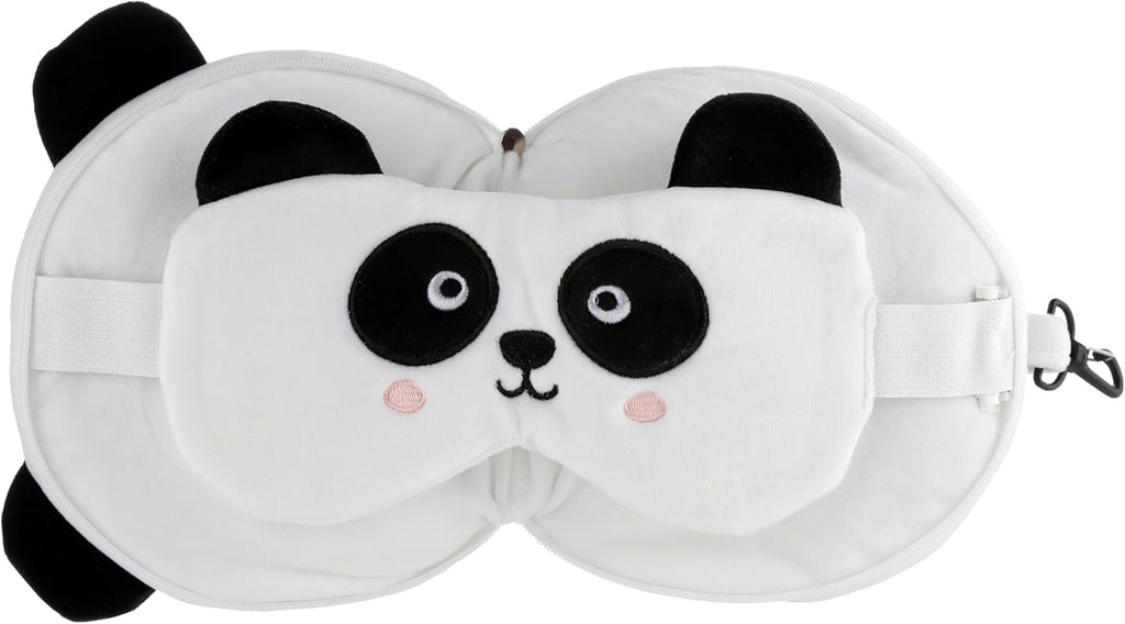 Relaxeazzz Panda Round Plush Travel Pillow& Eye Mask Relaxeazzz