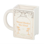Read Books Be Kind White Book Shaped Mug