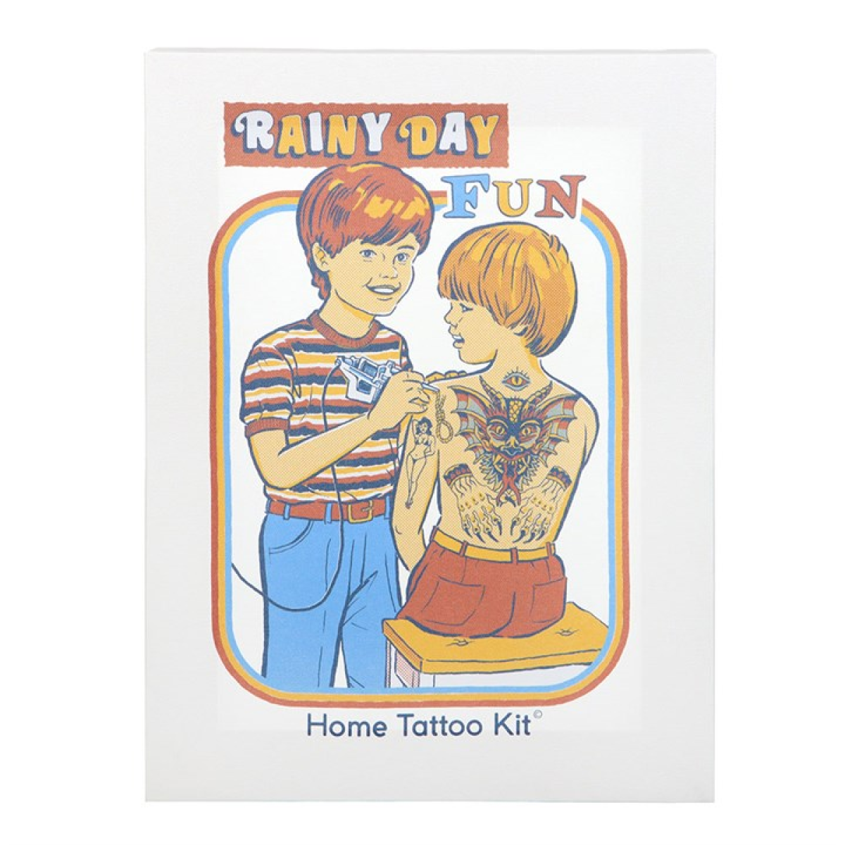 19x25cm Rainy Day Fun Canvas Plaque by Steven Rhodes