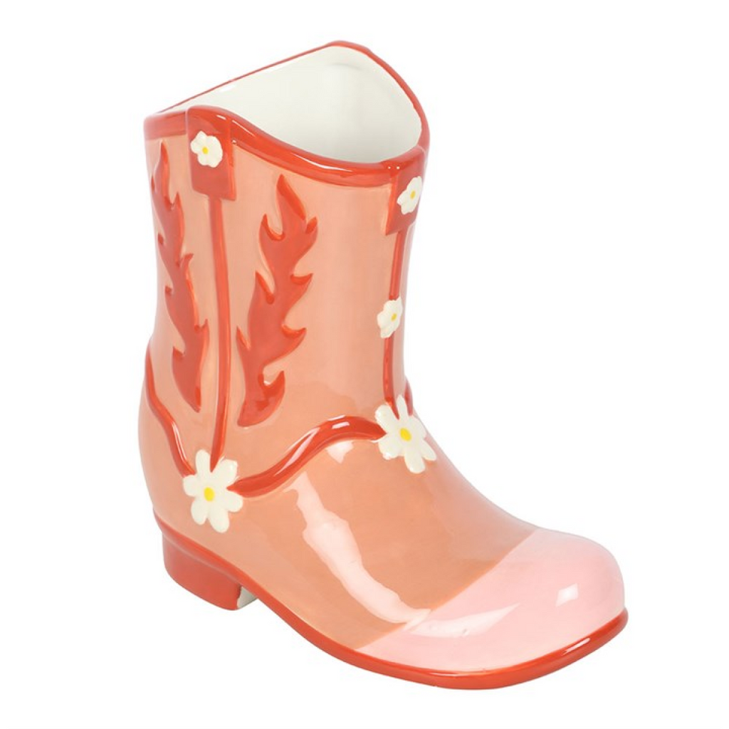 Pink Cowboy Boot Flower Vase Something Different