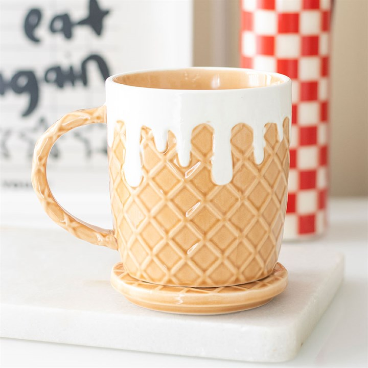 Waffle Mug and Coaster Set Something Different