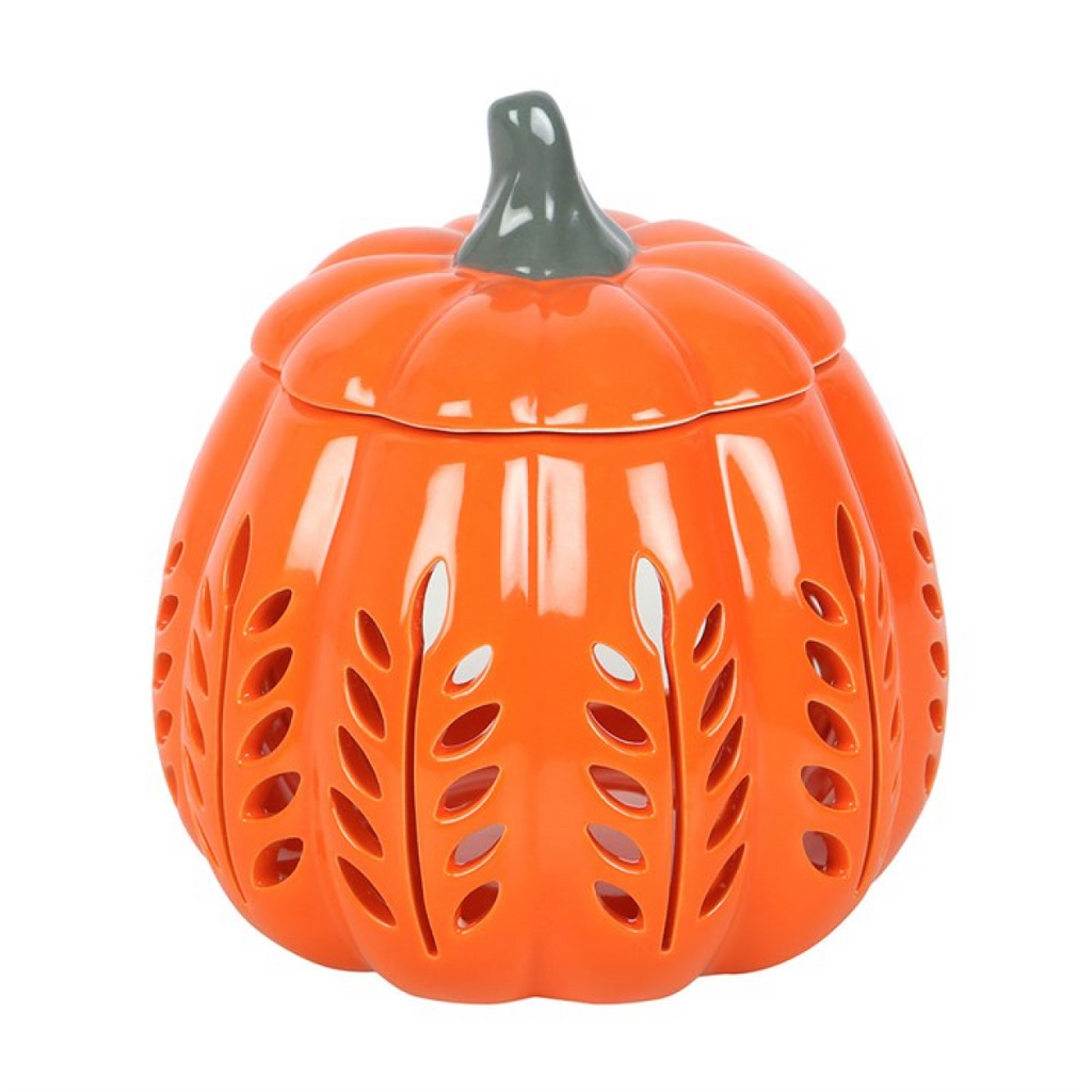 Orange Autumn Days Cut Out Pumpkin Ceramic Oil Burner and Wax Warmer