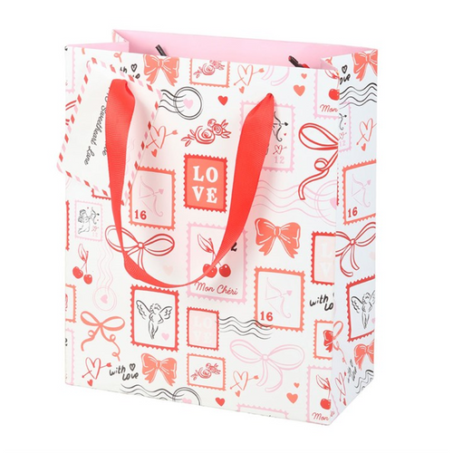 23cm Valentine Postage Stamp Print Gift Bag