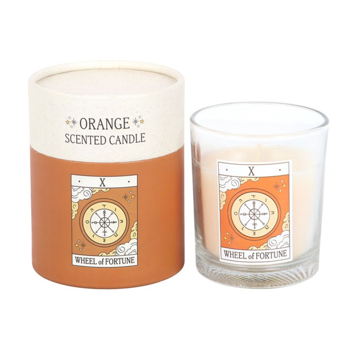The Wheel of Fortune Vintage Tarot Orange Candle Something Different