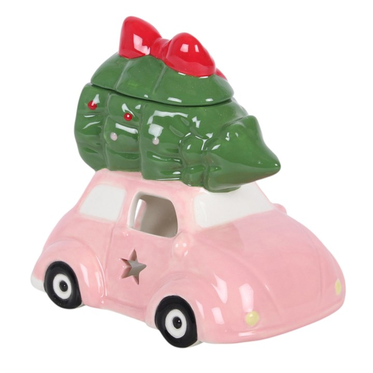 Pink Car with Christmas Tree Ceramic Oil Burner